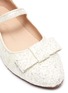 Detail View - Click To Enlarge - AGE OF INNOCENCE - Ellen' Glitter Bow Ankle Strap Kids Ballet Flats