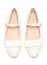 Figure View - Click To Enlarge - AGE OF INNOCENCE - Ellen' Glitter Bow Ankle Strap Kids Ballet Flats