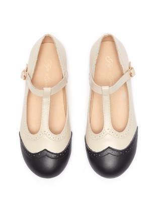 Detail View - Click To Enlarge - AGE OF INNOCENCE - Kathryn' perforated detail kids leather ballerina flats