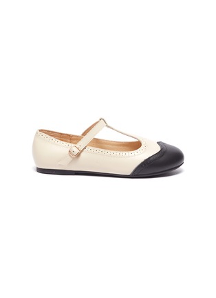 Main View - Click To Enlarge - AGE OF INNOCENCE - Kathryn' perforated detail kids leather ballerina flats