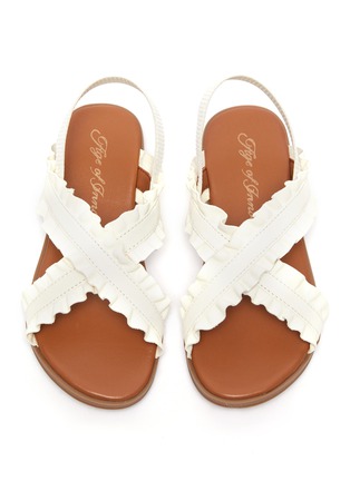 Figure View - Click To Enlarge - AGE OF INNOCENCE - Lexi' Ruffle Criss-cross Strap Slingback Kids Sandals