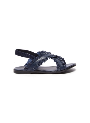 Main View - Click To Enlarge - AGE OF INNOCENCE - Lexi' Ruffle Criss-cross Strap Slingback Kids Sandals