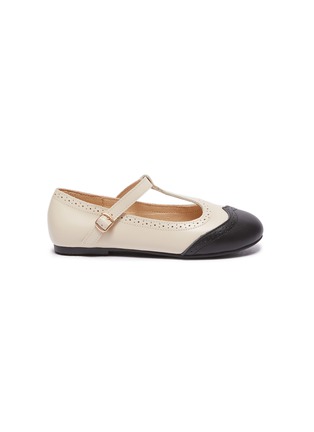 Main View - Click To Enlarge - AGE OF INNOCENCE - Kathryn' perforated detail toddler leather ballerina flats