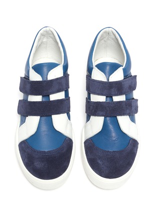Figure View - Click To Enlarge - PATT'TOUCH - Armel' Double Velcro Strap Kids Leather Sneakers