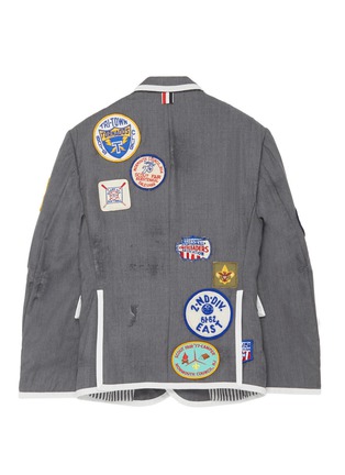 Back View - Click To Enlarge - THOM BROWNE  - x Lane Crawford hand embroidered contrast trim suit