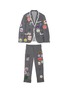 Main View - Click To Enlarge - THOM BROWNE  - x Lane Crawford hand embroidered contrast trim suit