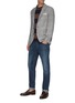 Figure View - Click To Enlarge - BRUNELLO CUCINELLI - Single Breast Check Linen Wool Silk Blend Blazer