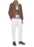 Figure View - Click To Enlarge - BRUNELLO CUCINELLI - Logo embroidered polo collar sweatshirt