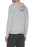 Back View - Click To Enlarge - BRUNELLO CUCINELLI - Zip Front Wool Cashmere Blend Drawstring Hoodie