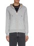 Main View - Click To Enlarge - BRUNELLO CUCINELLI - Zip Front Wool Cashmere Blend Drawstring Hoodie