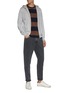 Figure View - Click To Enlarge - BRUNELLO CUCINELLI - Zip Front Wool Cashmere Blend Drawstring Hoodie