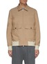 Main View - Click To Enlarge - BRUNELLO CUCINELLI - Contrast Cuff Flap Pocket Zip Up Wool Cotton Blend Jacket