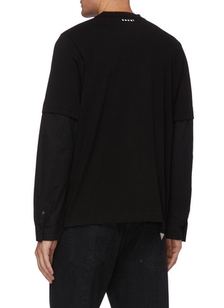Back View - Click To Enlarge - SACAI - Chest patch pocket bilayer long sleeve T-shirt