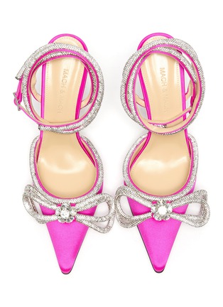 Detail View - Click To Enlarge - MACH & MACH - Double crystal bow satin pumps