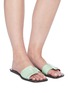 Figure View - Click To Enlarge - STAUD - AMELIE' Square Toe Croc Embossed Leather Slides
