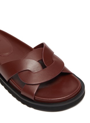 Detail View - Click To Enlarge - PEDDER RED - 'CAMILLE' Intertwine Loop Leather Flat Slides