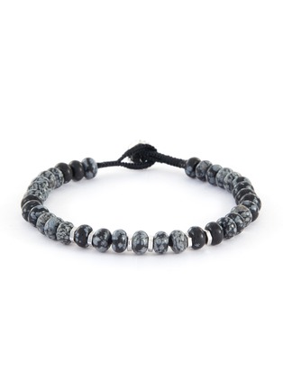 Main View - Click To Enlarge - TATEOSSIAN - Snowflake obsidian rhodium-plated sterling silver bead bracelet
