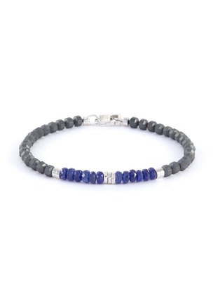 Main View - Click To Enlarge - TATEOSSIAN - Sapphire matte grey bead rhodium silver bracelet