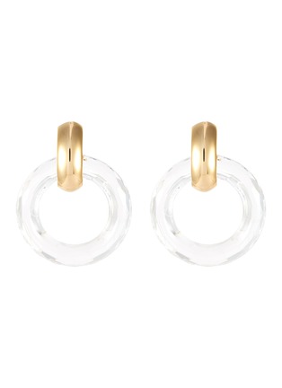 Main View - Click To Enlarge - KENNETH JAY LANE - Clear drop hoop clip earrings