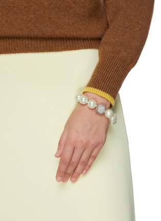 Figure View - Click To Enlarge - KENNETH JAY LANE - Pearl crystal embellished bracelet