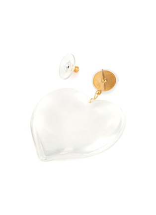 Detail View - Click To Enlarge - KENNETH JAY LANE - Pearl stud clear heart drop earrings