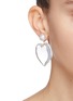 Figure View - Click To Enlarge - KENNETH JAY LANE - Pearl stud clear heart drop earrings
