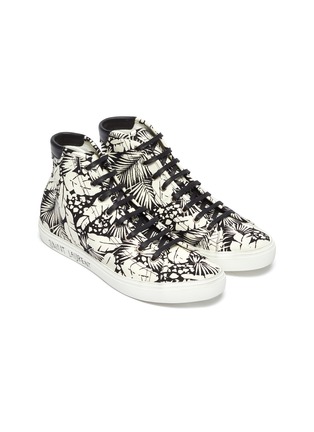 Detail View - Click To Enlarge - SAINT LAURENT - 'Malibu' All-over Tropic Print High-top Canvas Sneakers