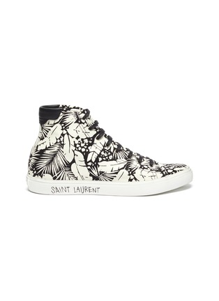 Main View - Click To Enlarge - SAINT LAURENT - 'Malibu' All-over Tropic Print High-top Canvas Sneakers