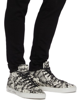 Figure View - Click To Enlarge - SAINT LAURENT - 'Malibu' All-over Tropic Print High-top Canvas Sneakers