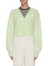 Main View - Click To Enlarge - CRUSH COLLECTION - V-neck Puff Sleeve Crop Cashmere Cardigan