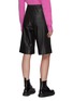 Back View - Click To Enlarge - CRUSH COLLECTION - High Waist Flare Leg Leather Capris Pants