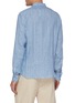 Back View - Click To Enlarge - BRUNELLO CUCINELLI - Stripe mandrin collar linen blend shirt