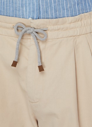  - BRUNELLO CUCINELLI - Front pleat garment dye drawstring bermuda shorts