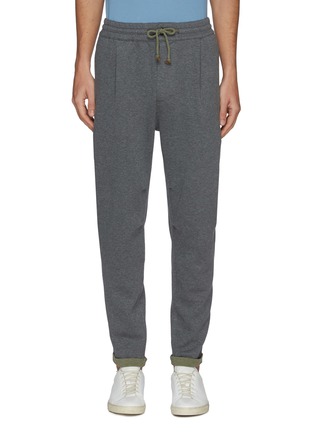 Main View - Click To Enlarge - BRUNELLO CUCINELLI - Front Pleat Elastic Drawstring Waist Sweatpants