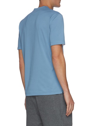 Back View - Click To Enlarge - BRUNELLO CUCINELLI - Stripe Trim Pocket Crewneck Cotton T-shirt