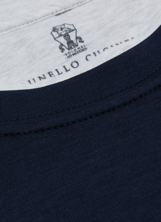  - BRUNELLO CUCINELLI - Contrast Trim Silk Cotton Crewneck T-shirt
