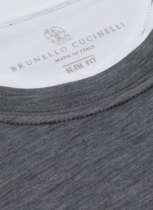  - BRUNELLO CUCINELLI - Contrast trim silk cotton T-shirt