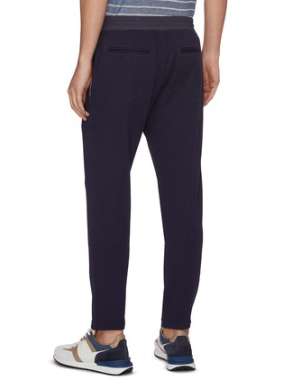 Back View - Click To Enlarge - BRUNELLO CUCINELLI - Stripe tape outseam drawstring waist sweatpants