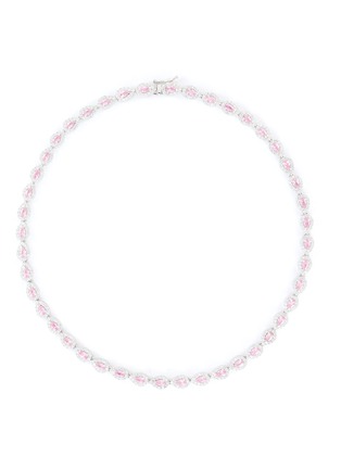Main View - Click To Enlarge - CZ BY KENNETH JAY LANE - Halo Surround Pear Cut Cubic Zirconia Riviere Necklace