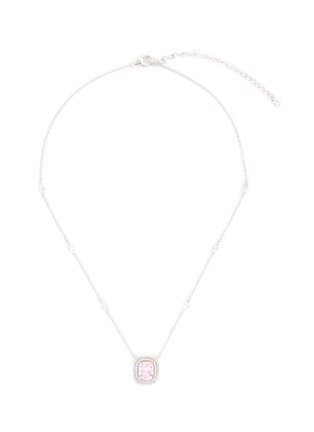 Main View - Click To Enlarge - CZ BY KENNETH JAY LANE - Double Halo Surround Cubic Zirconia Radiant Necklace