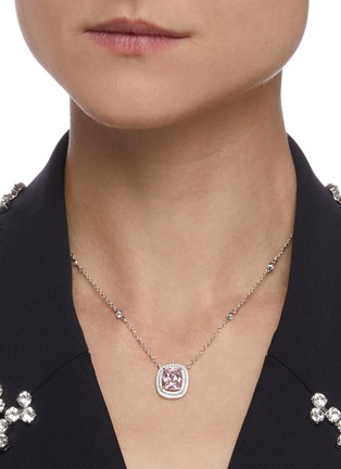 Figure View - Click To Enlarge - CZ BY KENNETH JAY LANE - Double Halo Surround Cubic Zirconia Radiant Necklace