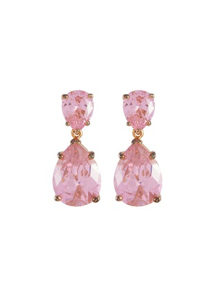 Main View - Click To Enlarge - CZ BY KENNETH JAY LANE - Pink Sapphire' Double Pear Cut Cubic Zirconia Drop Earrings