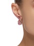 Figure View - Click To Enlarge - CZ BY KENNETH JAY LANE - Pink Sapphire' Double Pear Cut Cubic Zirconia Drop Earrings