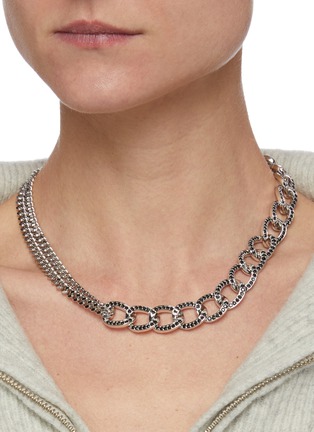 Figure View - Click To Enlarge - CZ BY KENNETH JAY LANE - Cubic Zirconia Double Curb Chain Necklace