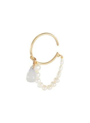 Main View - Click To Enlarge - OLIVIA YAO - Blue Chalcedony Lune' pearl embellished single earcuff
