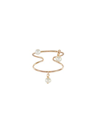 Main View - Click To Enlarge - OLIVIA YAO - 'POLLIO' Freshwater Pearl Charm 14k Gold Plated Single Ear Cuff