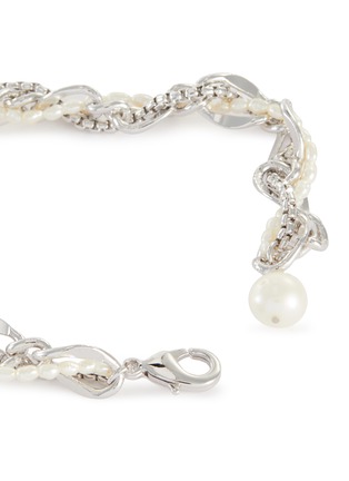 Detail View - Click To Enlarge - OLIVIA YAO - Twisted Freshwater Pearl White Gold Plated Chain Bracelet