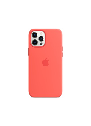 Main View - Click To Enlarge - APPLE - iPhone 12 Pro Max Silicone Case with MagSafe - Pink Citrus