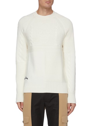 Main View - Click To Enlarge - ALEXANDER MCQUEEN - Skull cable knit panel sweater