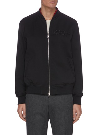 Main View - Click To Enlarge - ALEXANDER MCQUEEN - Embroidered Logo Wool Bomber Jacket